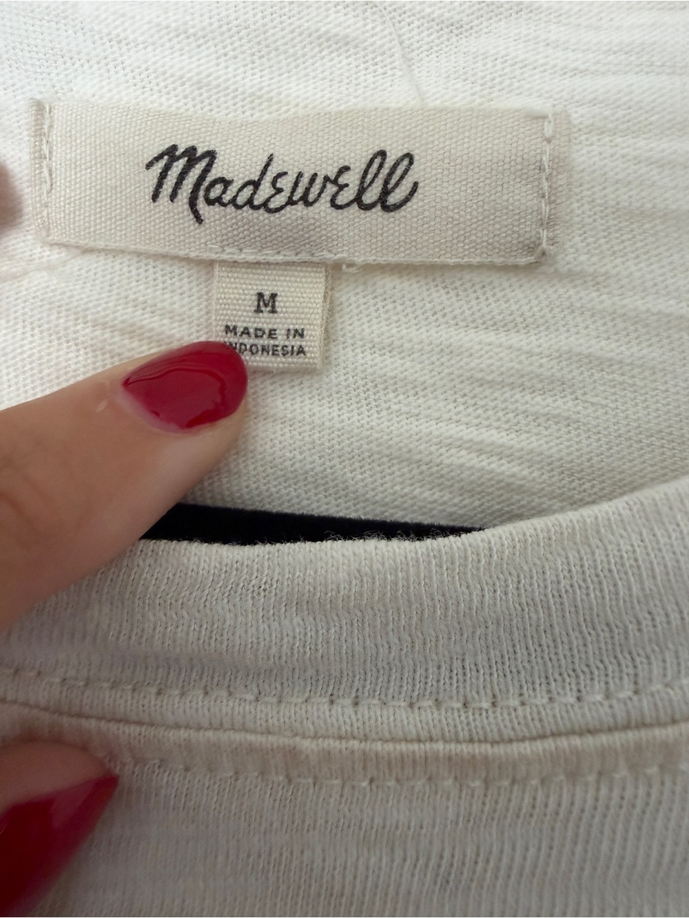 Madewell Cropped Hem Ivory Wave Graphic Crop Tee - Picture 3 of 4